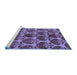 Sideview of Machine Washable Abstract Blue Modern Rug, wshabs163blu