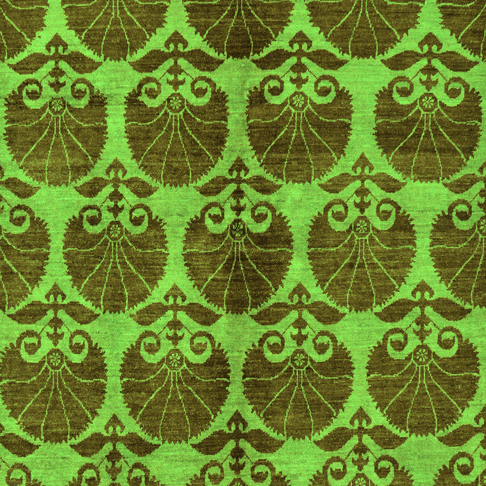 Machine Washable Abstract Green Modern Area Rugs, wshabs163grn