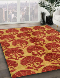 Abstract Dark Orange Modern Rug, abs163