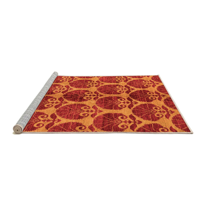 Sideview of Machine Washable Abstract Orange Modern Area Rugs, wshabs163org