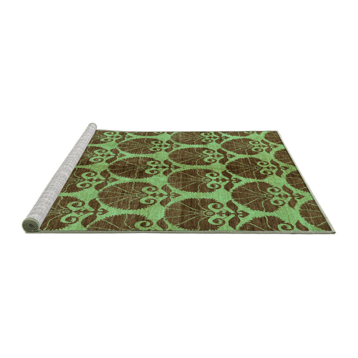 Sideview of Machine Washable Abstract Turquoise Modern Area Rugs, wshabs163turq