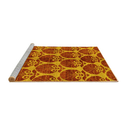 Sideview of Machine Washable Abstract Yellow Modern Rug, wshabs163yw