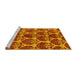 Sideview of Machine Washable Abstract Yellow Modern Rug, wshabs163yw