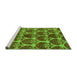 Sideview of Machine Washable Abstract Green Modern Area Rugs, wshabs163grn