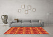 Machine Washable Abstract Orange Modern Area Rugs in a Living Room, wshabs163org