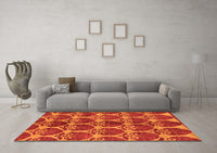 Machine Washable Abstract Orange Modern Rug, wshabs163org