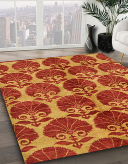 Machine Washable Abstract Dark Orange Rug in a Family Room, wshabs163
