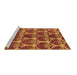 Sideview of Machine Washable Abstract Brown Modern Rug, wshabs163brn