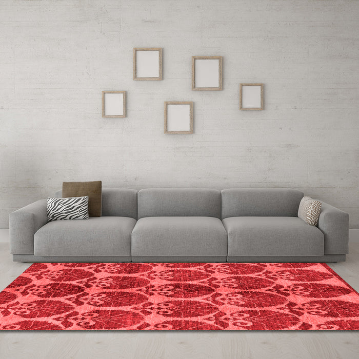 Modern Red Washable Rugs