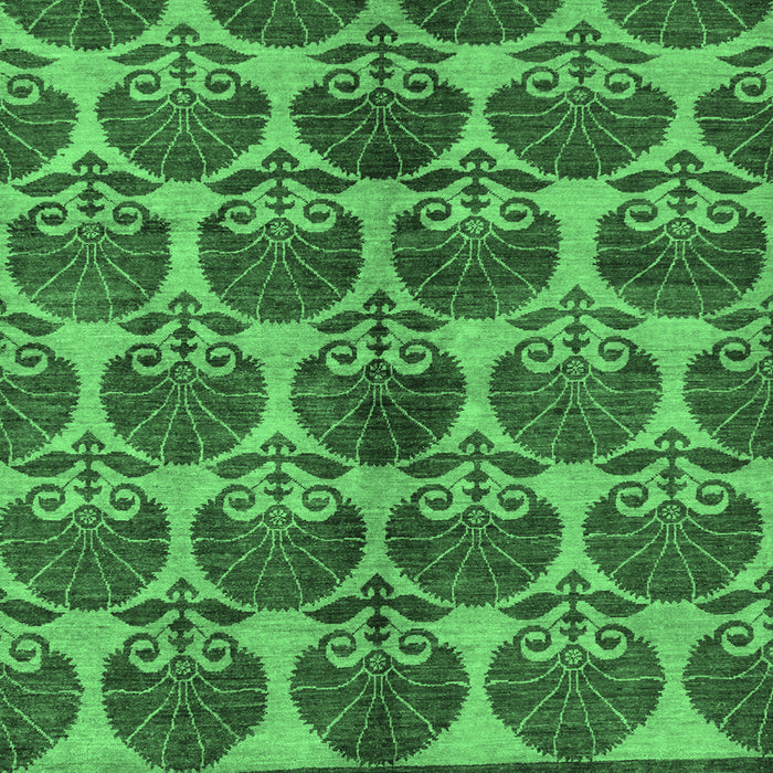 Square Machine Washable Abstract Emerald Green Modern Area Rugs, wshabs163emgrn