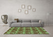 Machine Washable Abstract Turquoise Modern Area Rugs in a Living Room,, wshabs163turq