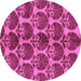 Round Machine Washable Abstract Purple Modern Area Rugs, wshabs163pur