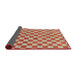 Sideview of Abstract Brownish Green Checkered Rug, abs164