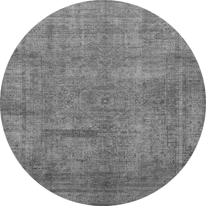 Round Machine Washable Abstract Gray Modern Rug, wshabs1640gry