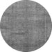 Round Machine Washable Abstract Gray Modern Rug, wshabs1640gry