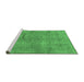 Sideview of Machine Washable Abstract Emerald Green Modern Area Rugs, wshabs1640emgrn