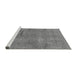 Sideview of Machine Washable Abstract Gray Modern Rug, wshabs1640gry