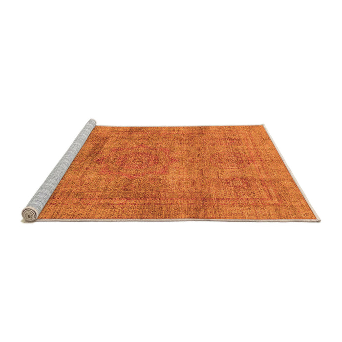 Sideview of Machine Washable Abstract Orange Modern Area Rugs, wshabs1640org