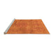 Sideview of Machine Washable Abstract Orange Modern Area Rugs, wshabs1640org