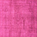 Square Machine Washable Abstract Pink Modern Rug, wshabs1640pnk