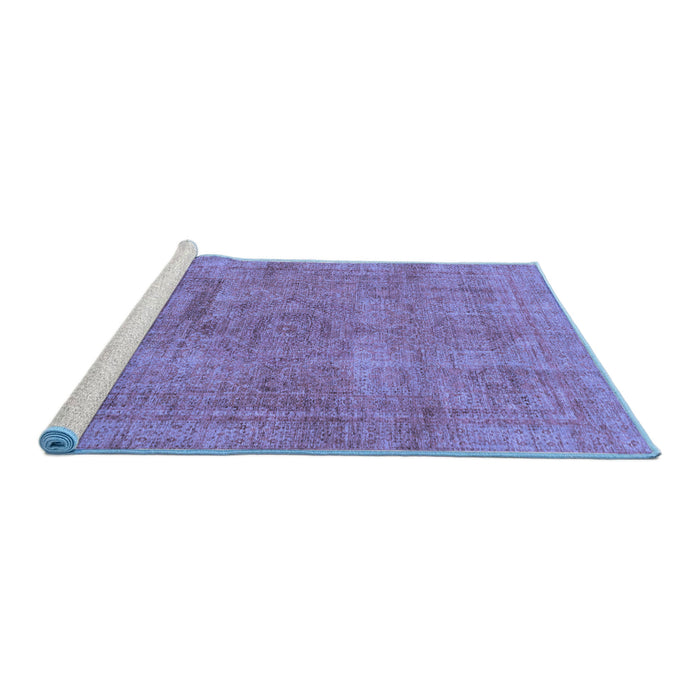 Sideview of Machine Washable Abstract Blue Modern Rug, wshabs1640blu