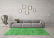 Machine Washable Abstract Emerald Green Modern Area Rugs in a Living Room,, wshabs1640emgrn