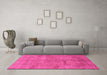 Machine Washable Abstract Pink Modern Rug in a Living Room, wshabs1640pnk