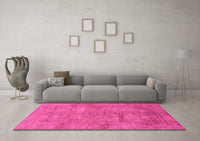 Machine Washable Abstract Pink Modern Rug, wshabs1640pnk