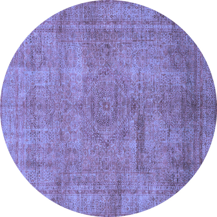 Round Machine Washable Abstract Blue Modern Rug, wshabs1640blu