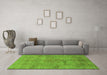 Machine Washable Abstract Green Modern Area Rugs in a Living Room,, wshabs1640grn