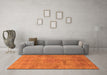 Machine Washable Abstract Orange Modern Area Rugs in a Living Room, wshabs1640org