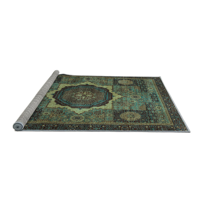 Sideview of Machine Washable Abstract Light Blue Modern Rug, wshabs1641lblu