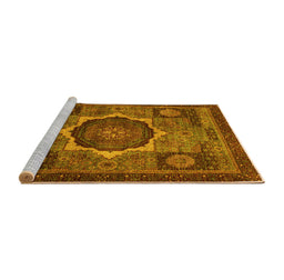 Sideview of Machine Washable Abstract Yellow Modern Rug, wshabs1641yw