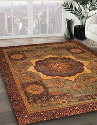 Abstract Saffron Red Modern Rug, abs1641