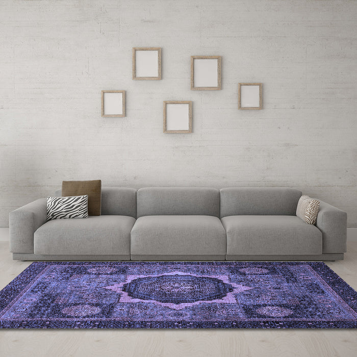 Machine Washable Abstract Blue Modern Rug in a Living Room, wshabs1641blu