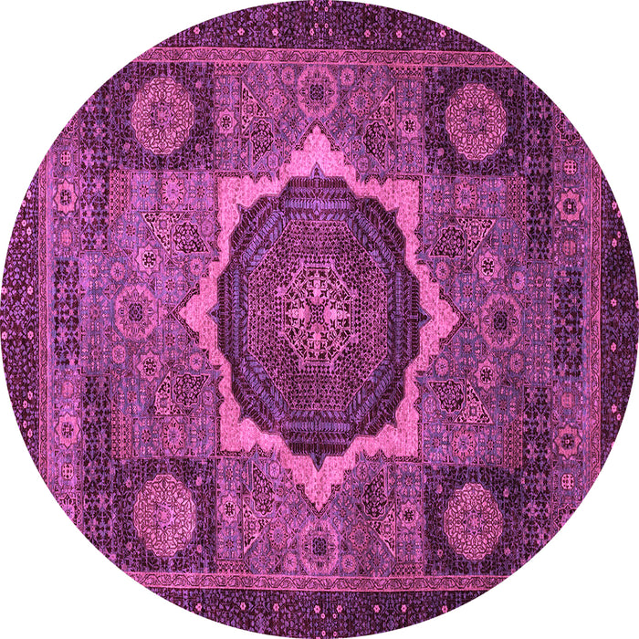 Round Abstract Purple Modern Rug, abs1641pur