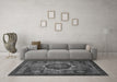 Machine Washable Abstract Gray Modern Rug in a Living Room,, wshabs1641gry