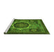 Sideview of Machine Washable Abstract Green Modern Area Rugs, wshabs1641grn