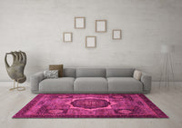 Machine Washable Abstract Pink Modern Rug, wshabs1641pnk