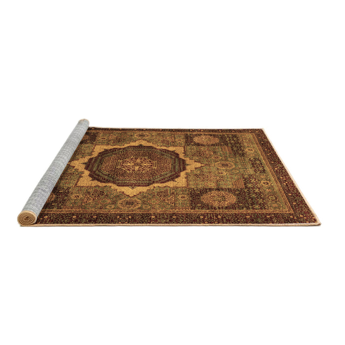Sideview of Machine Washable Abstract Brown Modern Rug, wshabs1641brn