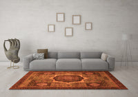 Machine Washable Abstract Orange Modern Rug, wshabs1641org