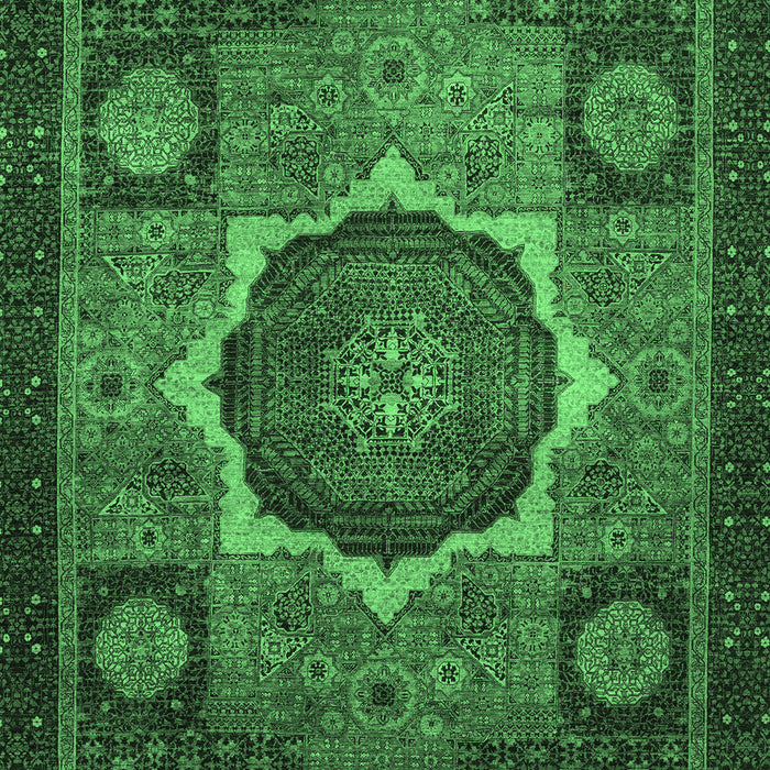 Machine Washable Abstract Emerald Green Modern Area Rugs, wshabs1641emgrn