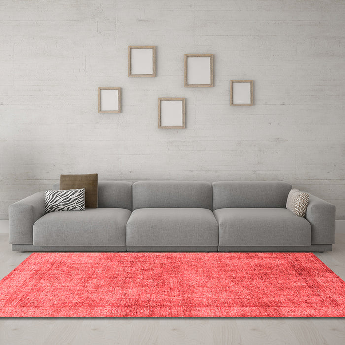 Modern Red Washable Rugs