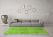 Machine Washable Abstract Green Modern Area Rugs in a Living Room,, wshabs1642grn