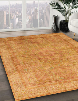 Machine Washable Abstract Orange Rug in a Family Room, wshabs1642