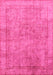 Machine Washable Abstract Pink Modern Rug, wshabs1642pnk