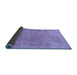 Sideview of Abstract Blue Modern Rug, abs1642blu