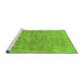 Sideview of Machine Washable Abstract Green Modern Area Rugs, wshabs1642grn