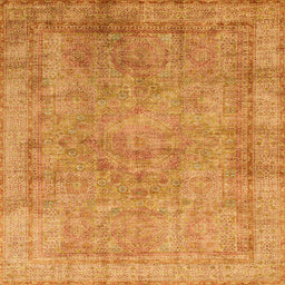 Square Abstract Orange Modern Rug, abs1642