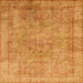 Square Abstract Orange Modern Rug, abs1642